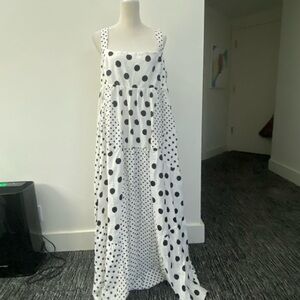 Anthropologie  Maeve Black and White Polka Dot  Dress NWT